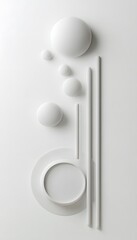 Poster - Abstract composition featuring circles and linear architectural forms
