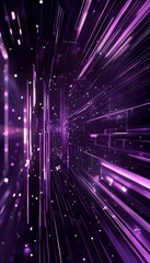 Poster - Illuminated lines and dots create a futuristic perspective through an abstract space