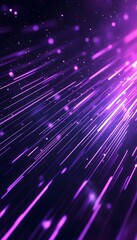 Poster - Diagonal purple lines and particles create abstract modern effects