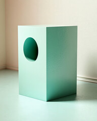 Poster - Extruded Typography Sculpture Showcasing Vibrancy and Form in a Minimalistic Indoor Space