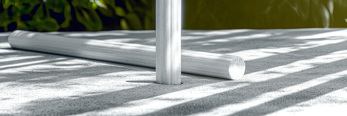 Poster - Cane Rests on a Surface Casting a Bold Shadow Reflecting Strength and Minimalism in Design