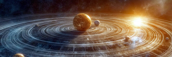 Poster - Exploring the Wonders of the Solar System With Planets and Cosmic Beauty at Dusk