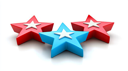 Aufkleber - Three Colorful Stars Symbolize Unity and Patriotism in a Minimalistic Design