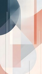 Poster - Abstract geometric design composed of various shapes and colors creating depth