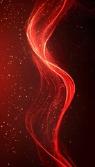 Poster - Abstract red glowing light lines and subtle sparkly effects are shown
