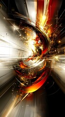 Aufkleber - abstract digital design displaying complex vortex patterns and highlights