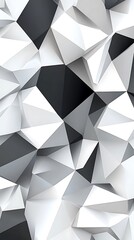 Poster - Monochrome facets create an angular dimension abstract background design