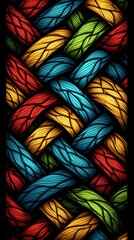 Poster - Vibrant interlaced fiber strands in dynamic colored pattern background