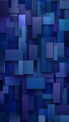 Poster - A colorful abstract pattern composed of various blue shapes