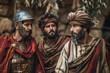 © Duckai - Betrayal of Judas Iscariot accepting payment from Roman officials in a realistic depiction of Holy Wednesday in Christian tradition