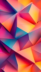Poster - Colorful overlapping geometric shapes create an abstract and vibrant design