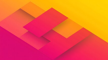 Poster - Modern Abstract Geometric Layers of Vibrant Color Blocks and Shading with Bold Design Style