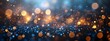 © Five Million Stock - fond lumineux abstrait avec des bokeh dorés et bleus dans l'obscurité, représentant la magie et l'illumination effets lumineux. - Noël, fêtes de fin d'année décembre janvier,