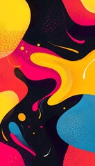 Poster - An abstract design of colorful shapes and contrasting textures