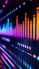 Poster - An abstract design of digital sound wave frequency bars