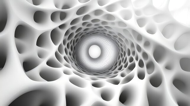 Abstract White Organic Structure With Tunnel