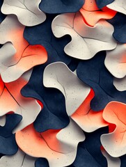 Poster - Abstract Composition featuring dynamic shapes, colors and textured surfacing