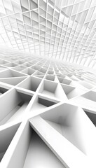 Poster - An abstract architectural design consisting of white geometric shapes