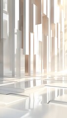 Poster - Modern Architectural Structure With Geometric White Rectangular Shapes