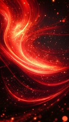 Poster - Glowing red strands swirl around and through a dark night scene