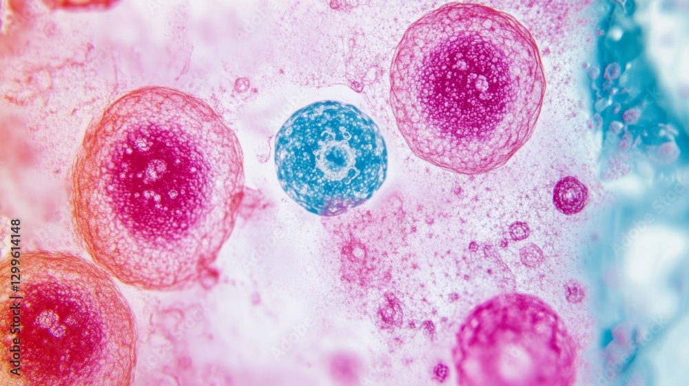 Examining blood cells under microscope a detailed analysis on a slide ...