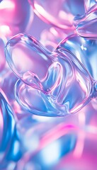 Poster - Abstract artistic depiction of translucent and reflective fluid forms