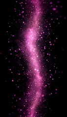 Poster - A vibrant pink glowing stream of sparkling particles in darkness
