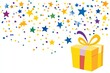 © AHNH2 - Colorful Gift Box Surrounded by Stars and Confetti for Celebrations