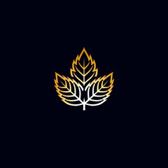 Wall Mural - golden leaf silhouette