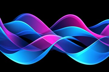 Aufkleber - Abstract gradient waves on black background for modern design themes