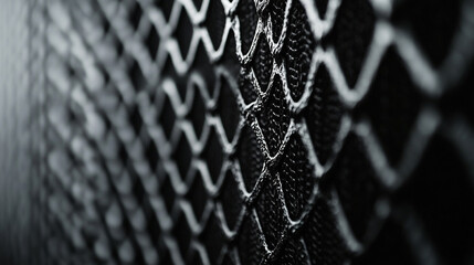 Poster - Abstract black and white geometric pattern texture background image net art grid mesh dark light