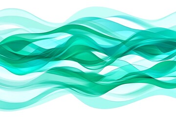 Aufkleber - Turquoise and Emerald Wavy Abstract Background with Fluid Movement
