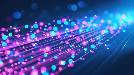 Poster - Vibrant Blue and Pink Bokeh Lights with Motion Blur for Dynamic Backgrounds