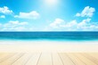 © SEUNGJIN - Beautiful beach with white sand in sunny summer day. Turquoise ocean water and blue sky with clouds . Natural background for summer vacation, soft focus, space for text