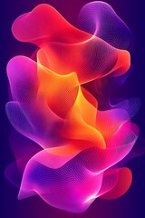 Aufkleber - Vibrant gradient mesh with abstract flowing lines, colorful futuristic