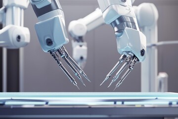 Poster - Advanced robotic arms precise manufacturing automated process innovation healthcare system modern industrial technology