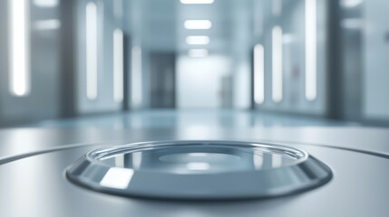 Aufkleber - Clean futuristic technology background displaying abstract metallic surface in a bright hospital interior