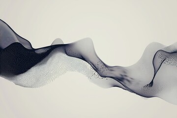 Aufkleber - Digital Smoke Wave of Particle Mesh Network Elegant Modern Background Visual Arts Presentation
