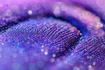 Poster - Ethereal Abstract Macro Photography Capturing the Delicate Texture and Sparkling Iridescence with Gentle Purple Hues