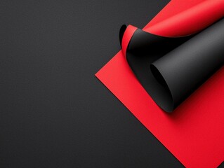 Poster - Eye-catching red and black paper displaying a unique textural contrast ideal for creative projects and artistic expression