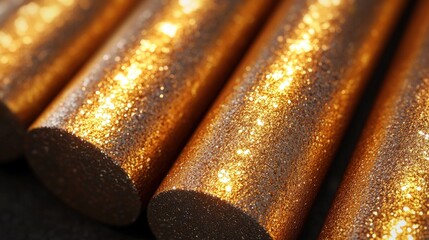 Poster - Sparkling gold glitter shimmering under light creating a glamorous and festive atmosphere for celebrations and events