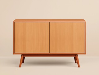 Poster - Wooden cabinet featuring a classic door design perfect for storage and adding a touch of warmth to any room