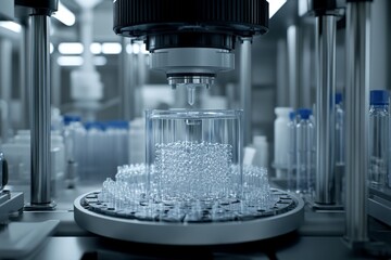 Poster - Advanced laboratory equipment conducts precision experiments in a cleanroom setting during a research project