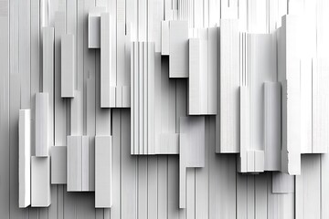 Leinwandbilder - White geometric shapes and subtle shadows create a modern abstract design