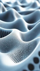 Poster - Abstract 3D Render: Wavy Perforated Surface