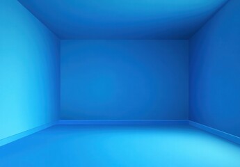 Poster - Empty Room with Minimalist Design in Soft Blue Tones, Ideal for Modern Interiors or Creative Backgrounds in Photography and Art Projects