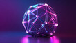 © LovelyArt - Intricate geometric structure glowing with neon light on a deep violet gradient background