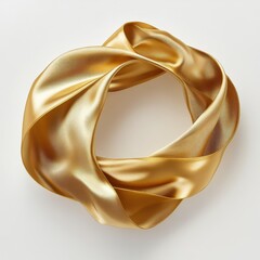Poster - Abstract Gold Ring Shape on White Background