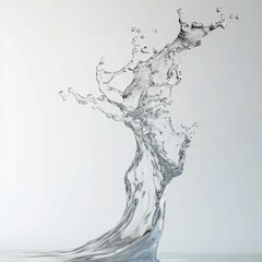 Poster - Abstract Water Splash Against White Background