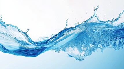 Poster - blue water splashing wave abstract texture background